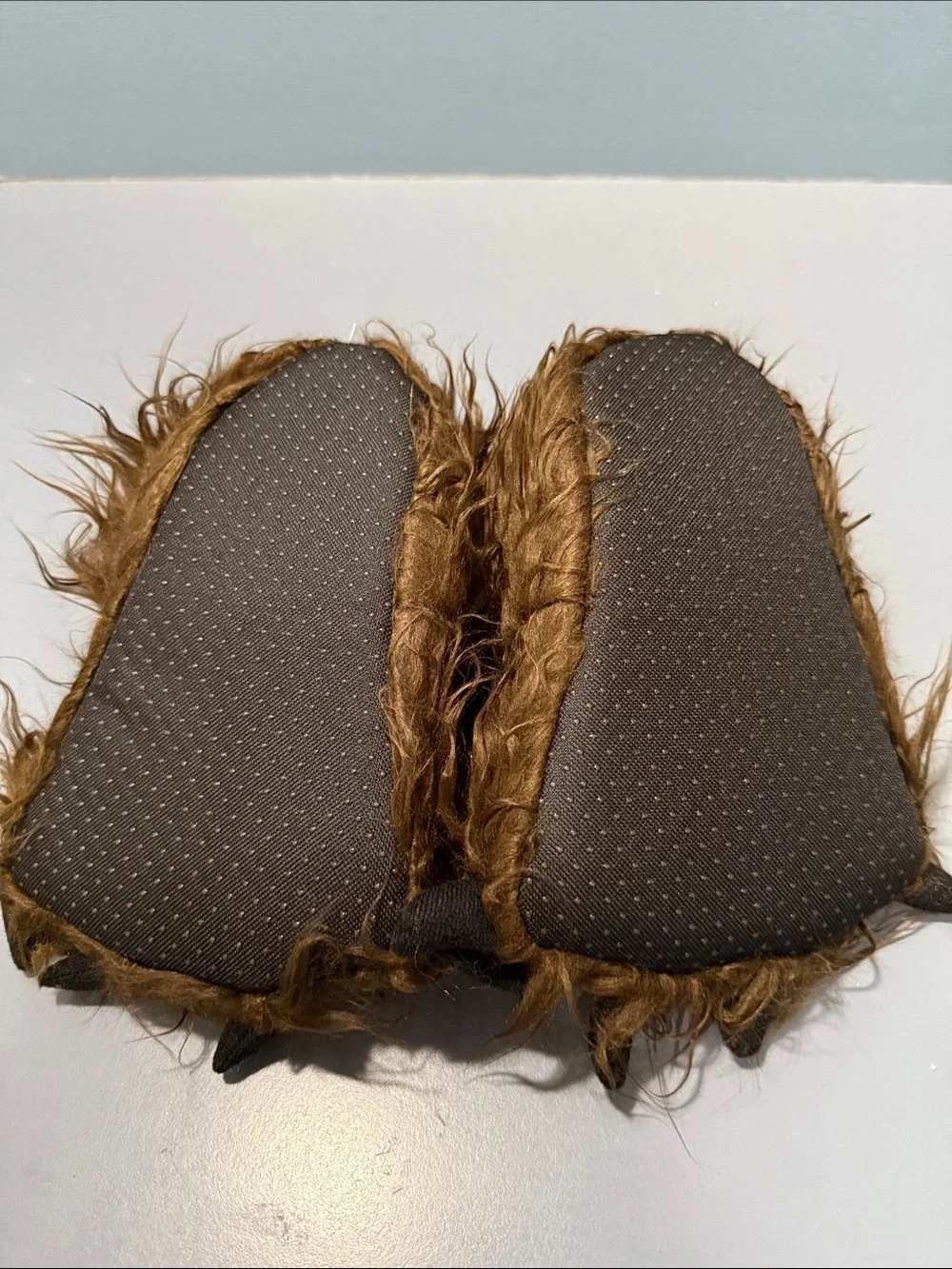 Lazy One Brown Furry Bear Paw Slippers